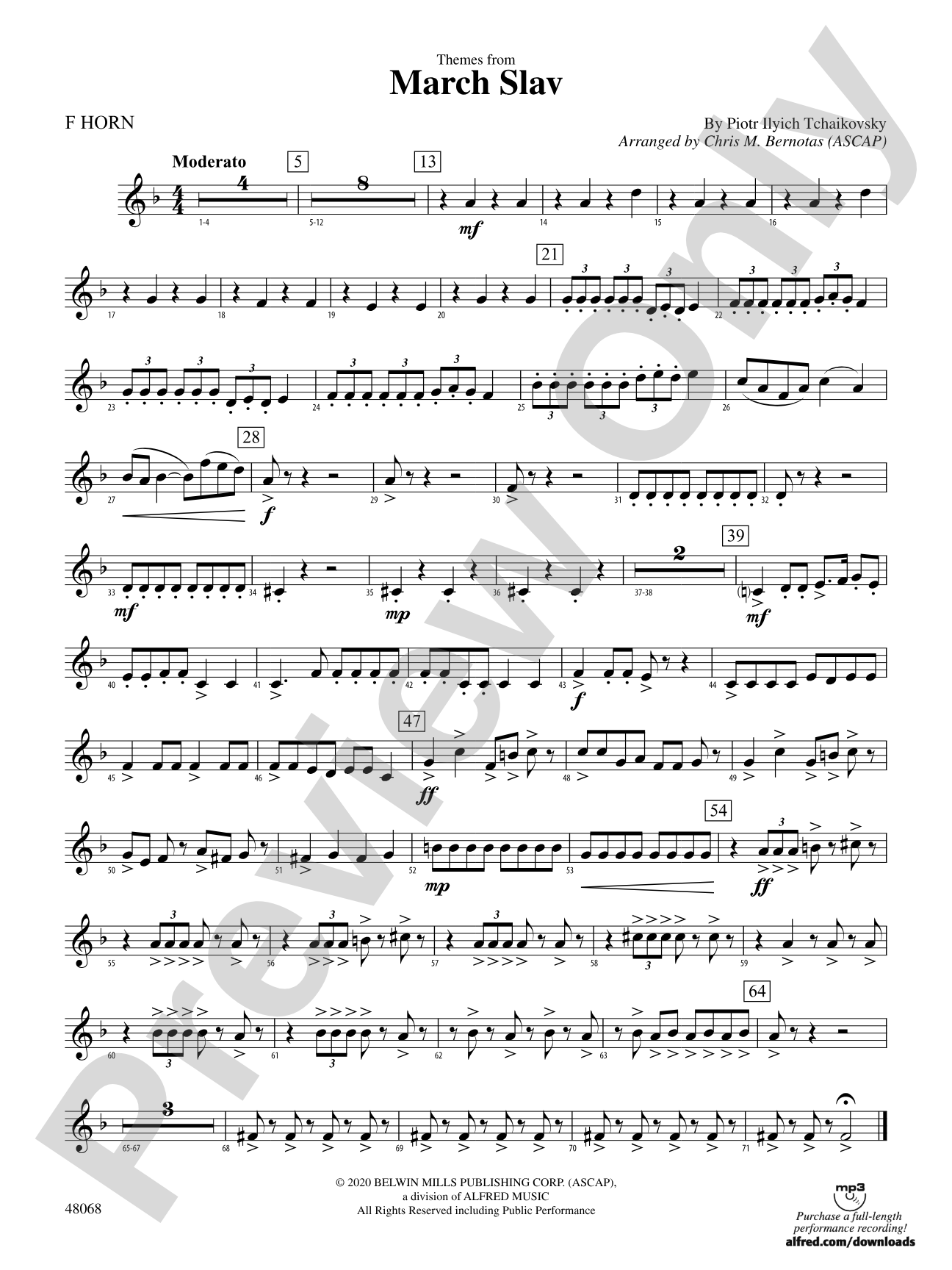 March Slav: 1st F Horn