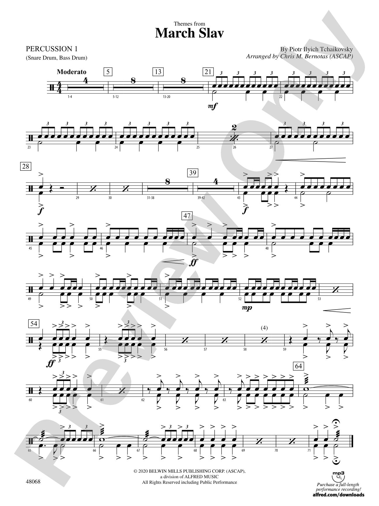 March Slav: 1st Percussion