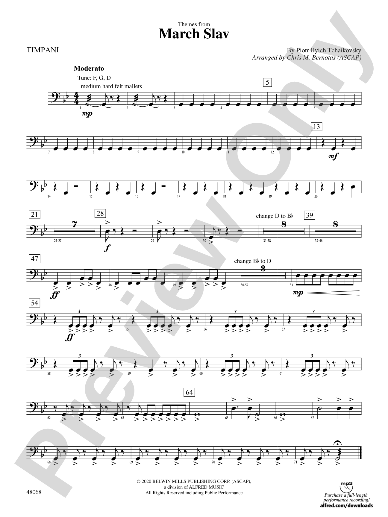 March Slav: Timpani