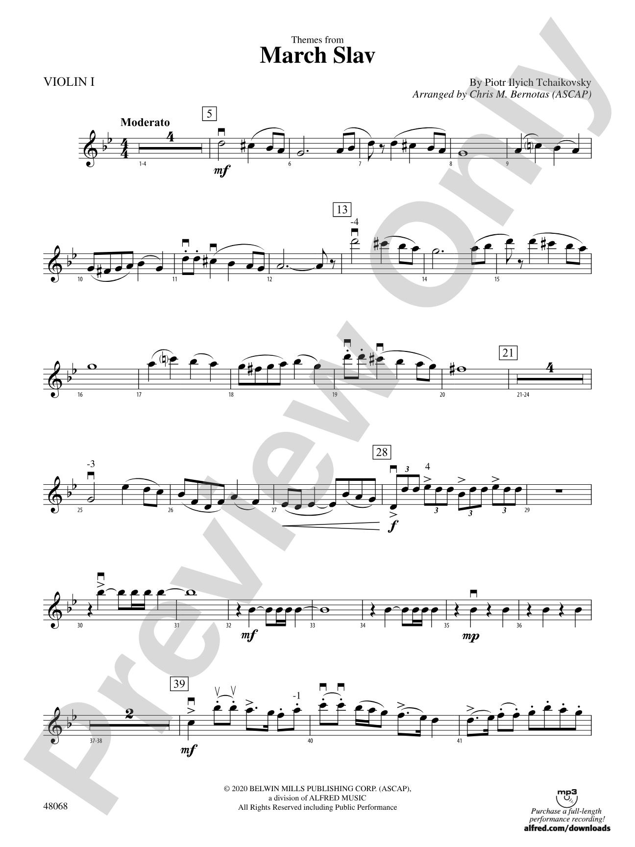 March Slav: 1st Violin