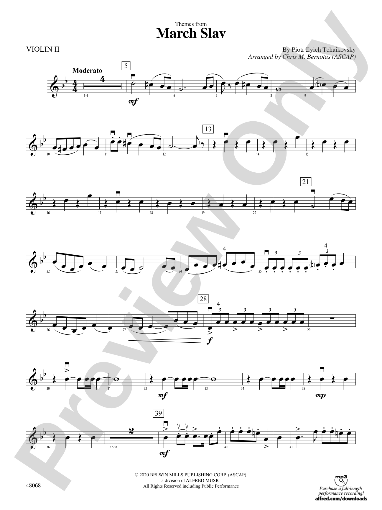 March Slav: 2nd Violin