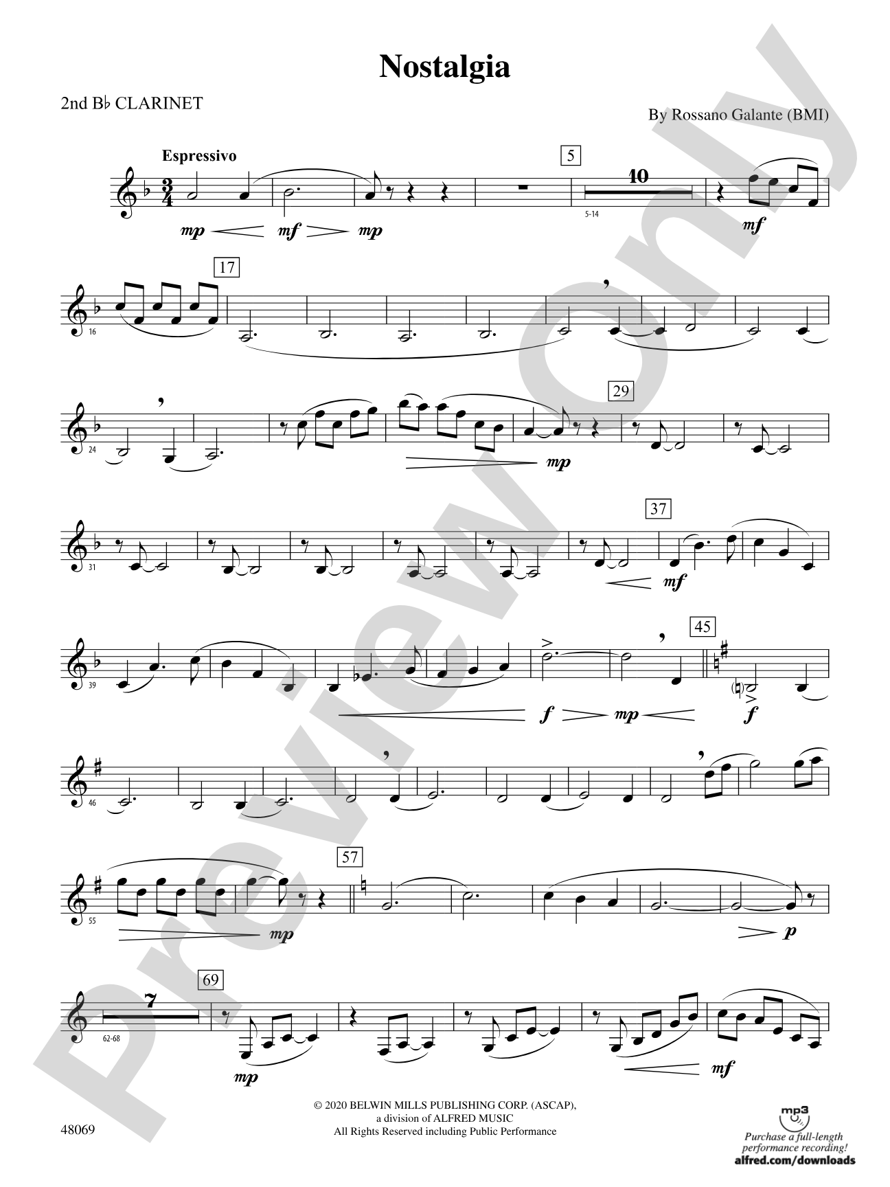 Nostalgia: 2nd B-flat Clarinet