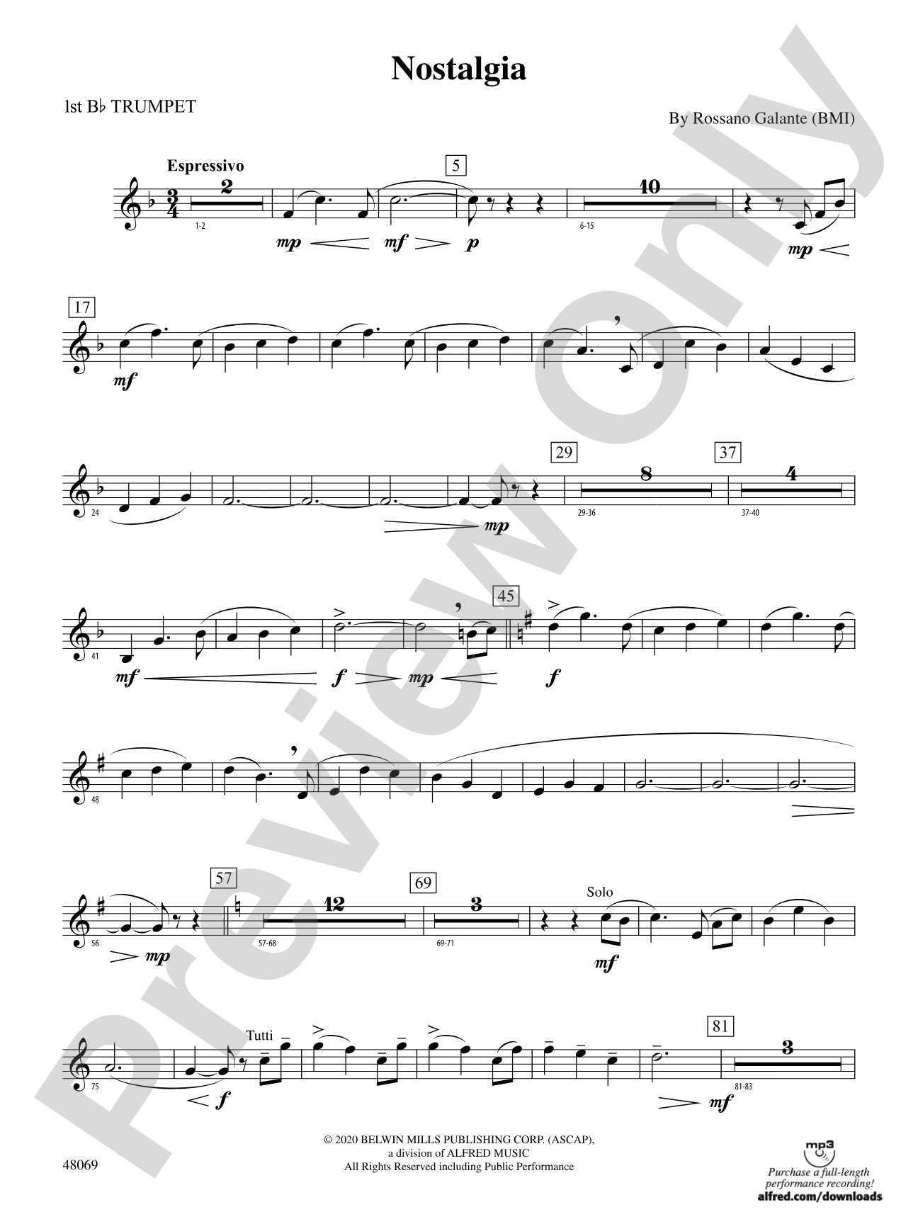Nostalgia: 1st B-flat Trumpet