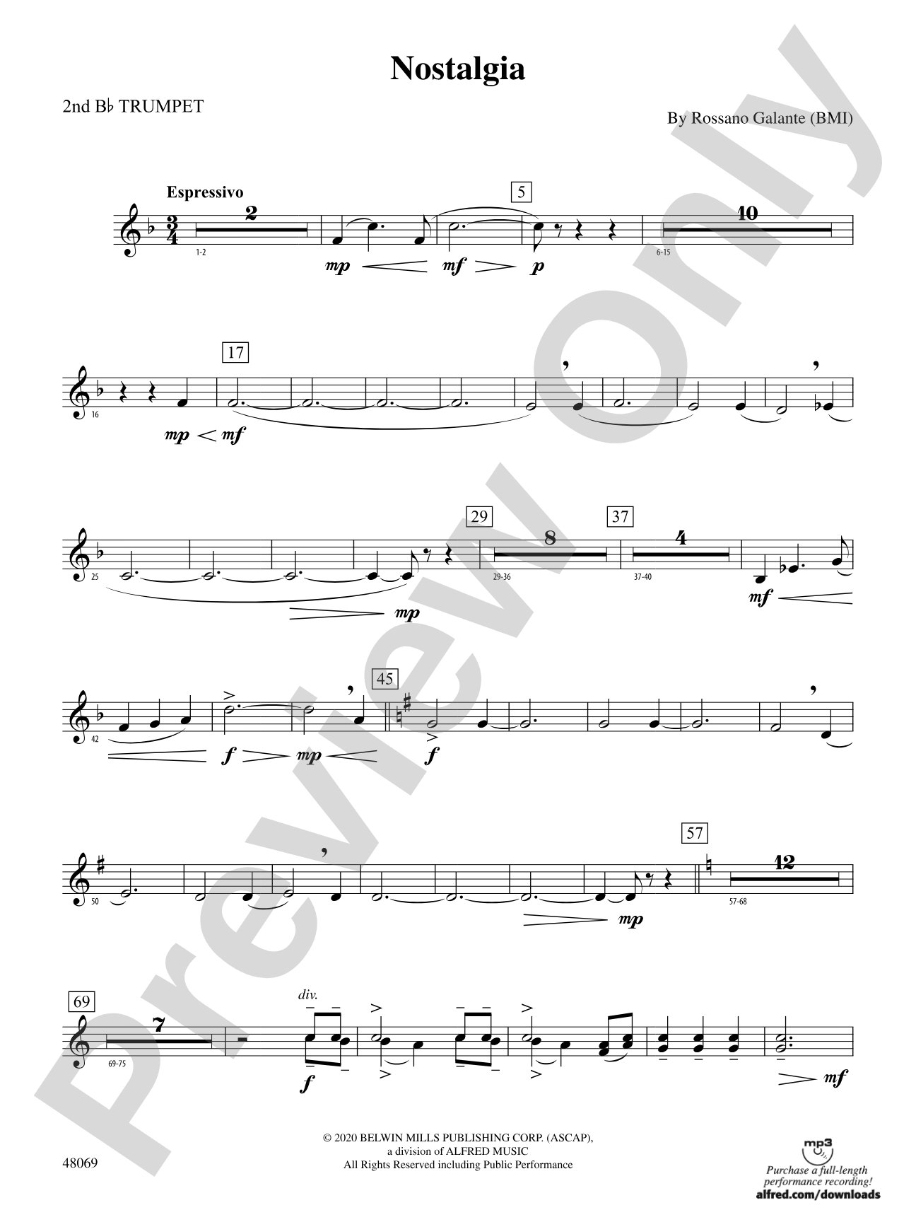 Nostalgia: 2nd B-flat Trumpet