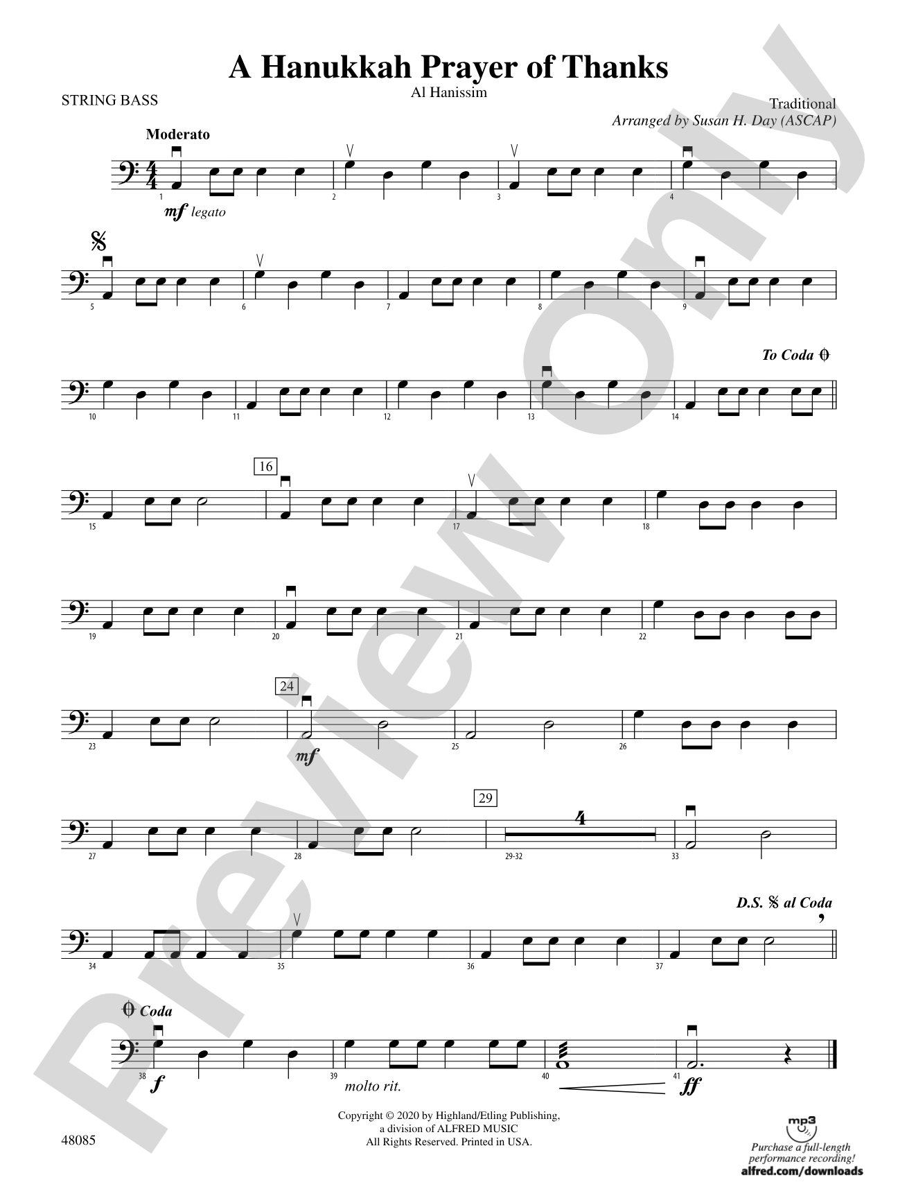 A Hanukkah Prayer of Thanks: String Bass