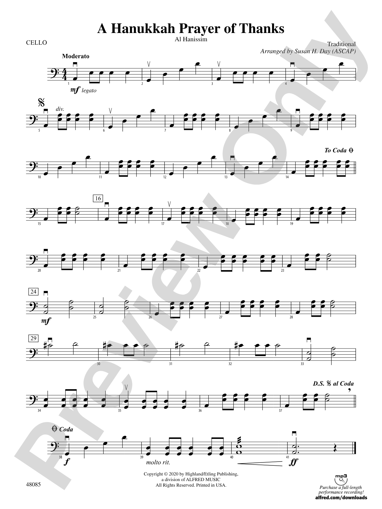 A Hanukkah Prayer of Thanks: Cello