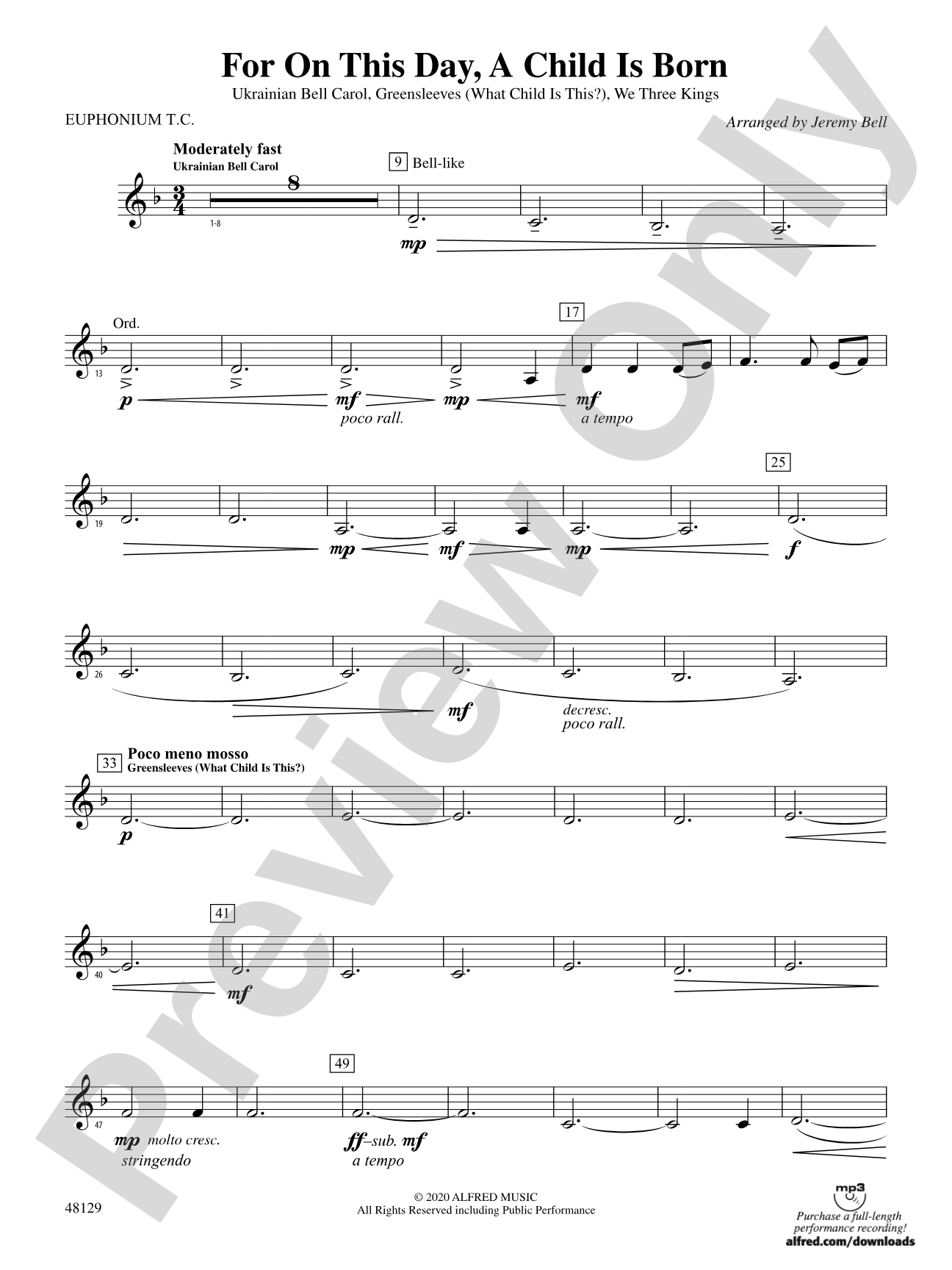 For On This Day, A Child Is Born: Baritone T.C.