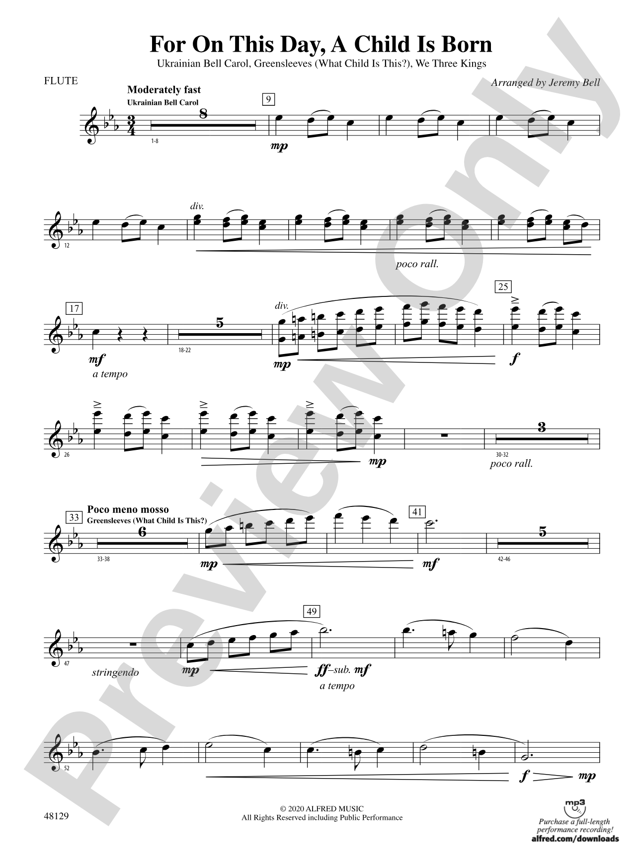 For On This Day, A Child Is Born: Flute