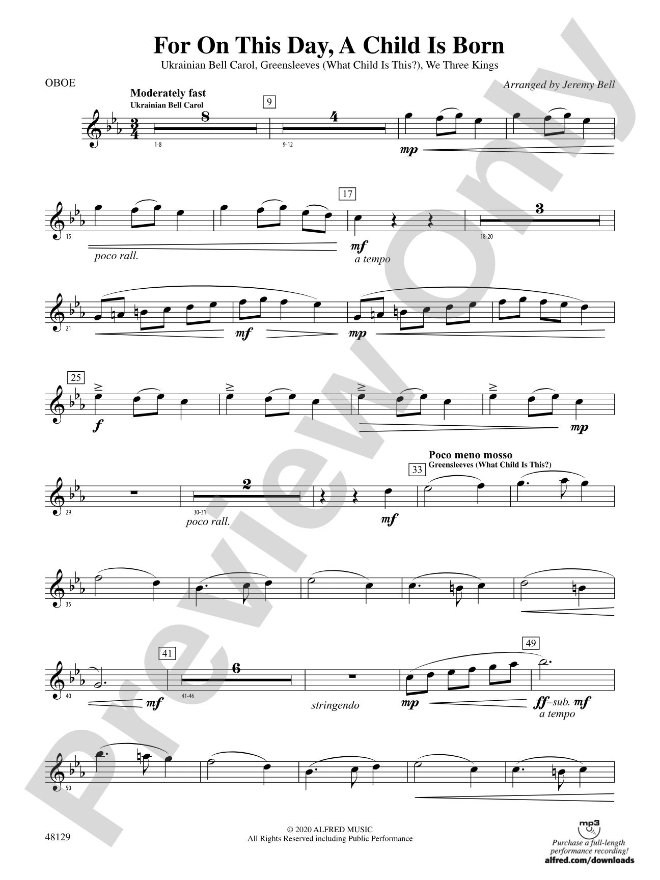 For On This Day, A Child Is Born: Oboe