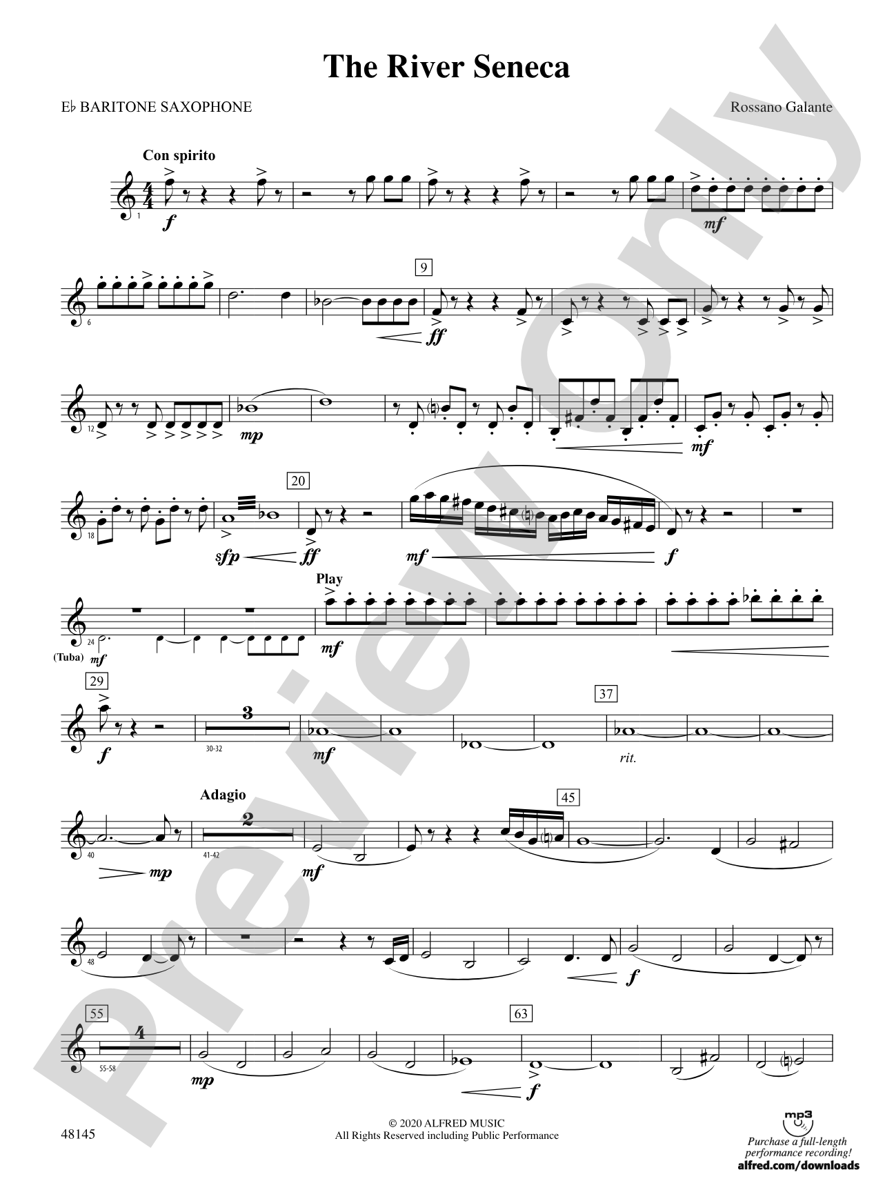 The River Seneca: E-flat Baritone Saxophone