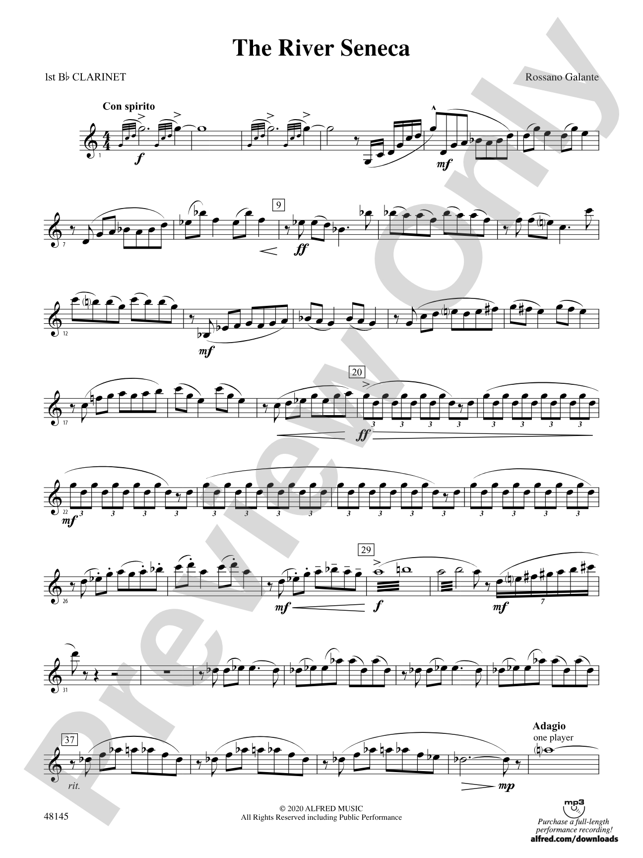 The River Seneca: 1st B-flat Clarinet