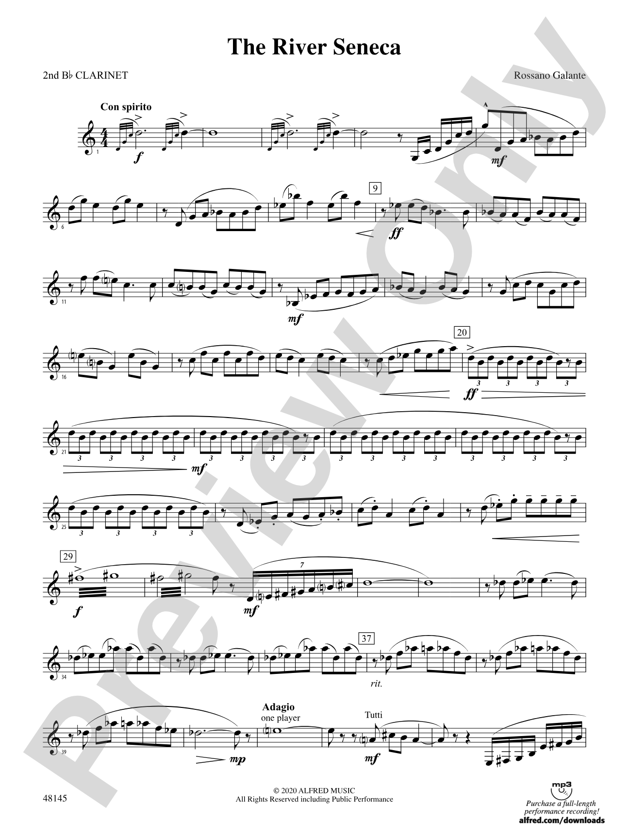 The River Seneca: 2nd B-flat Clarinet