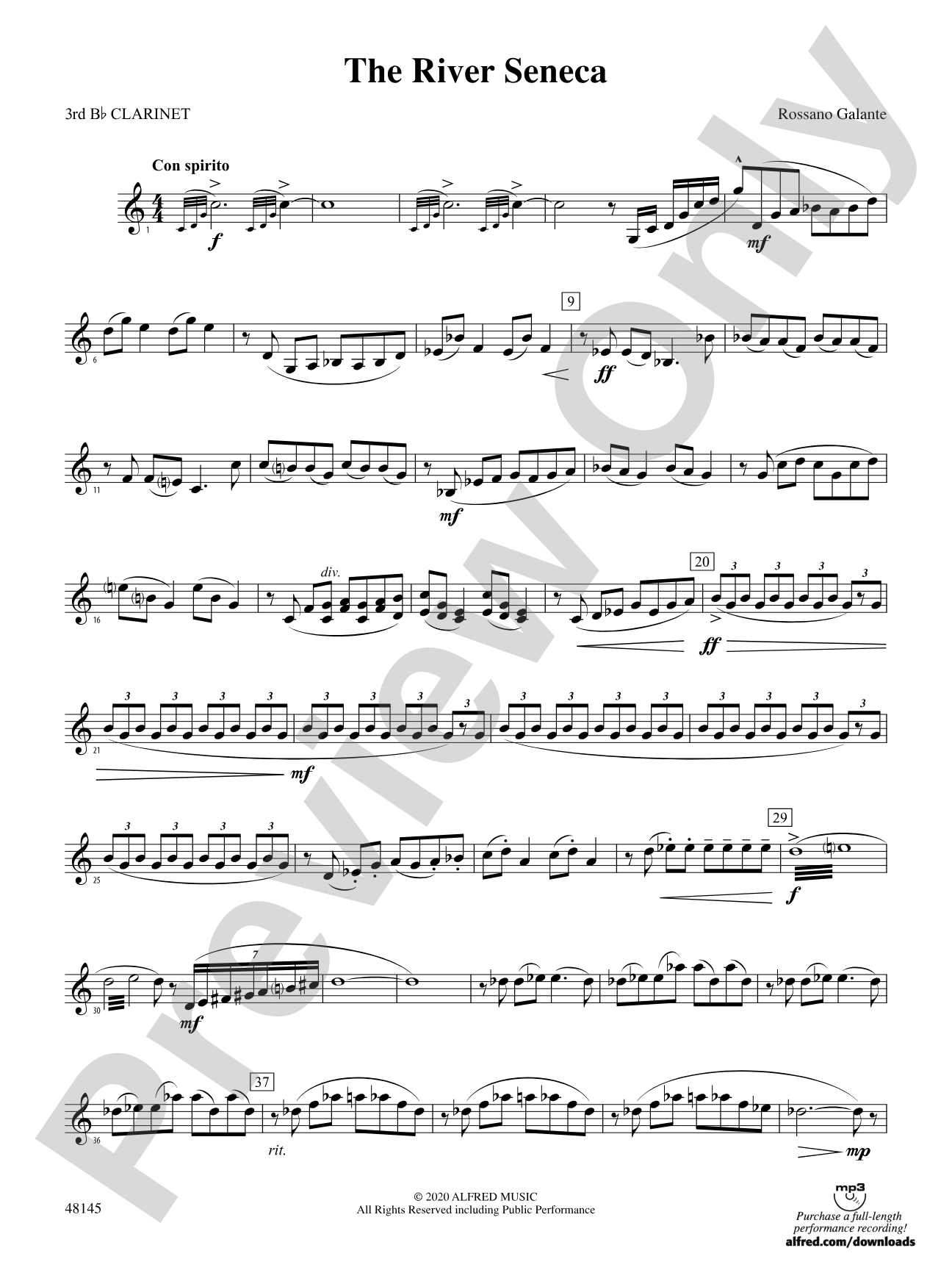 The River Seneca: 3rd B-flat Clarinet