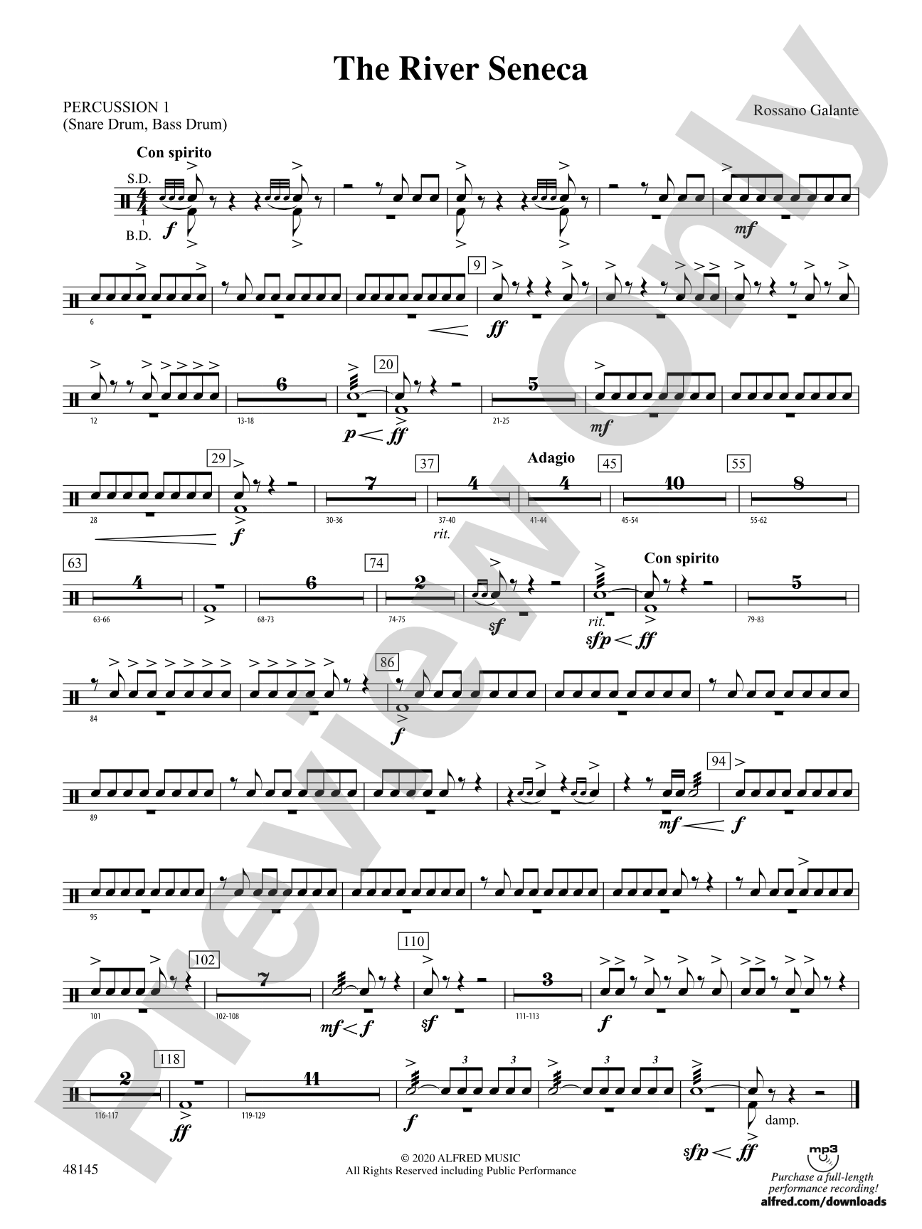 The River Seneca: 1st Percussion