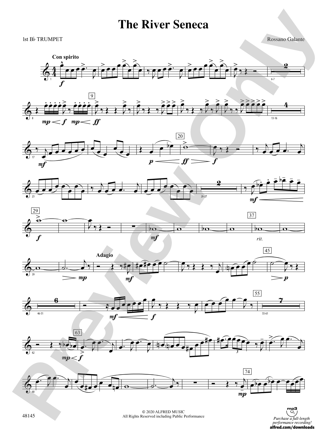 The River Seneca: 1st B-flat Trumpet