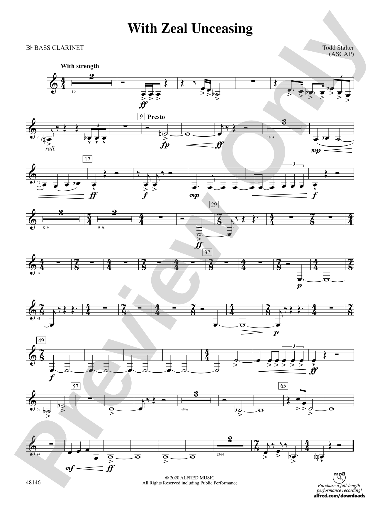 With Zeal Unceasing: B-flat Bass Clarinet