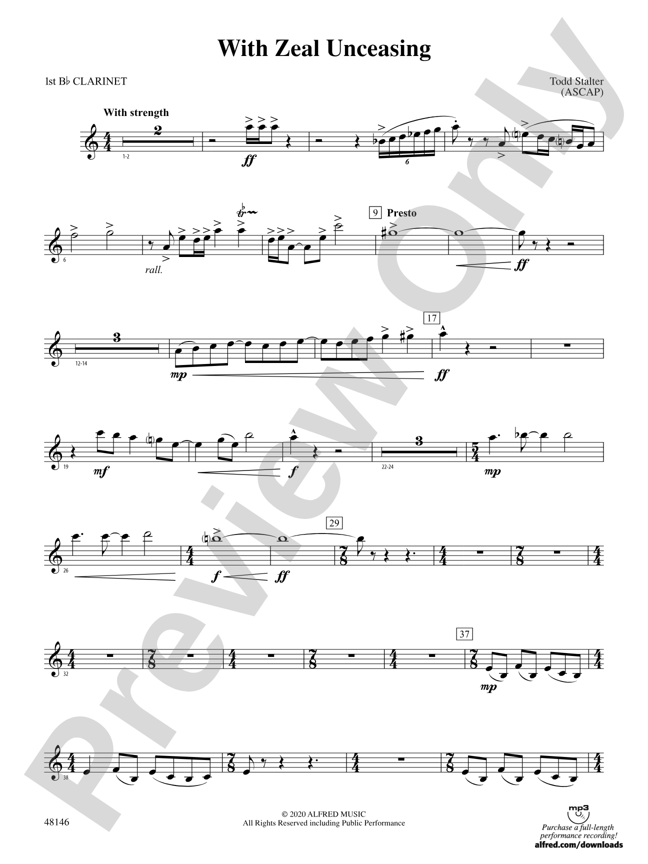 With Zeal Unceasing: 1st B-flat Clarinet