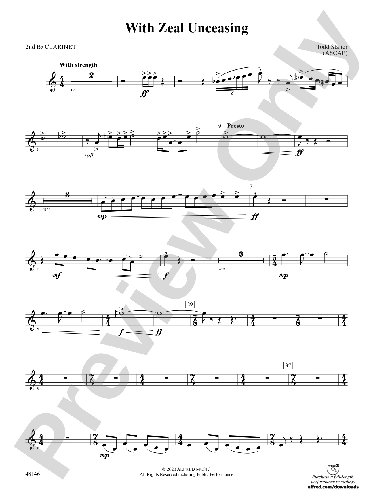 With Zeal Unceasing: 2nd B-flat Clarinet