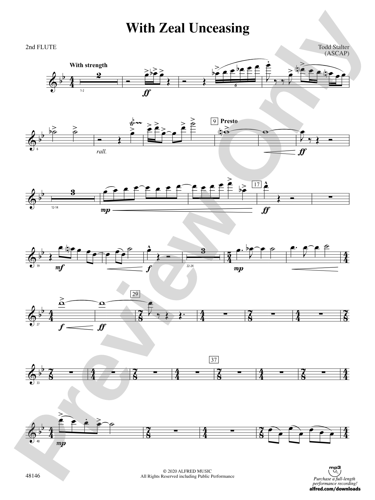 With Zeal Unceasing: 2nd Flute