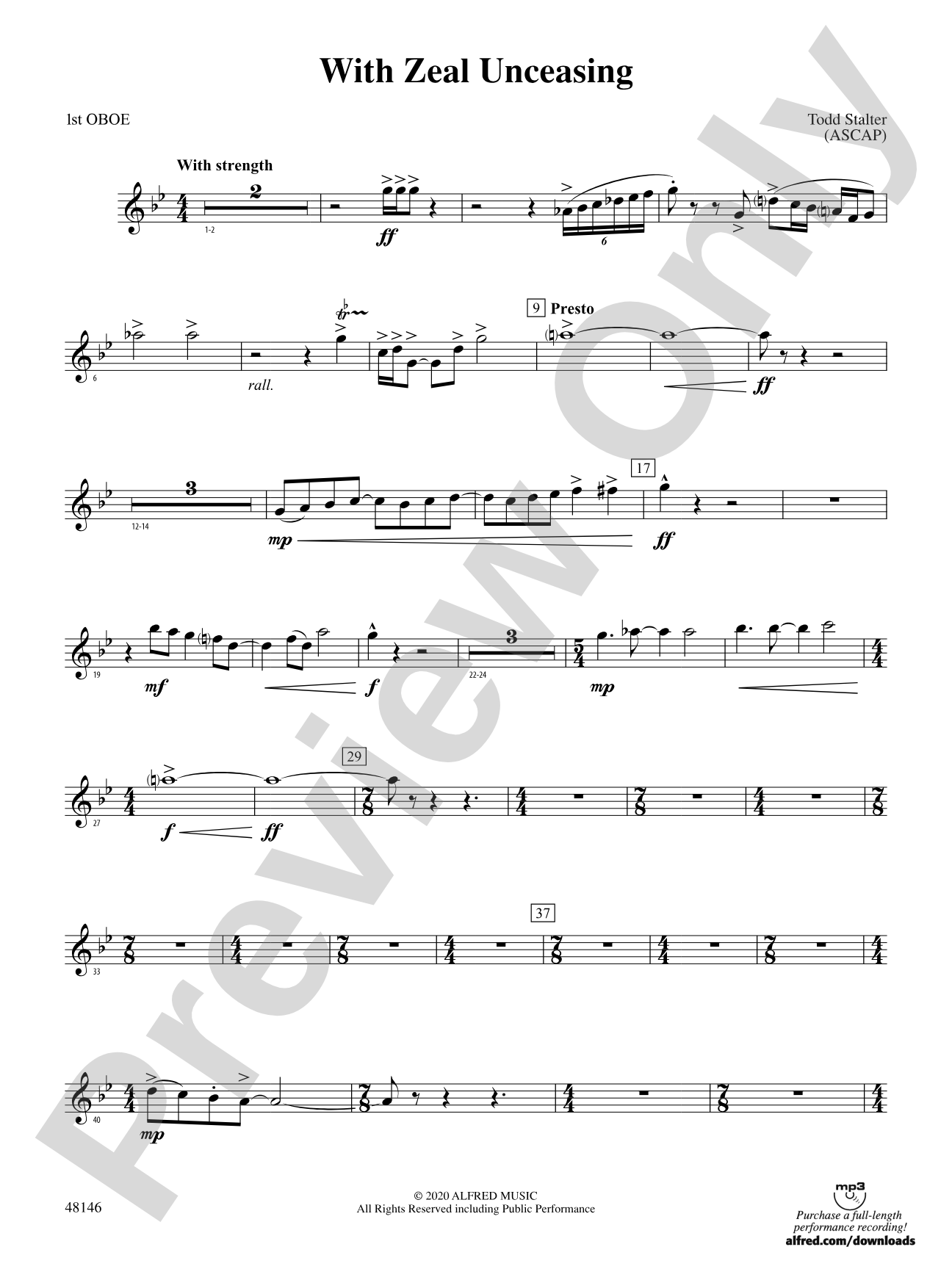With Zeal Unceasing: Oboe