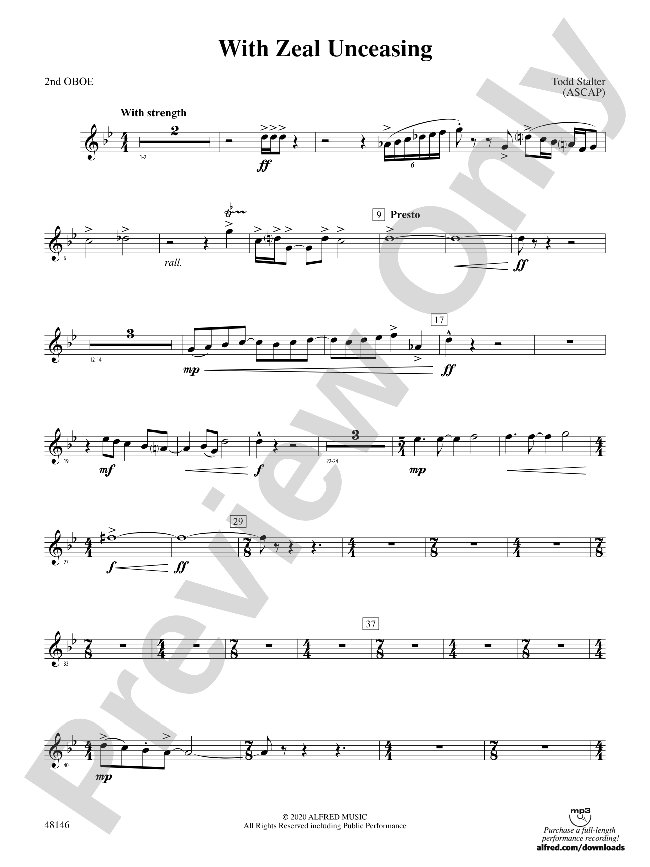 With Zeal Unceasing: 2nd Oboe