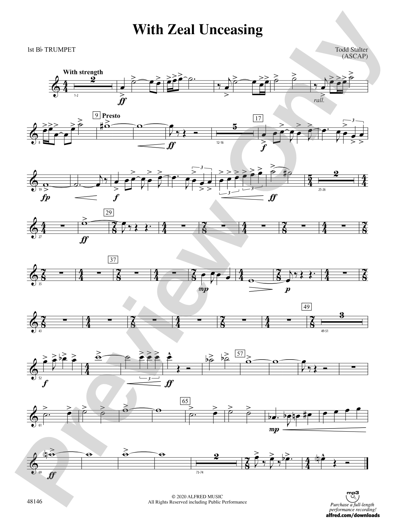 With Zeal Unceasing: 1st B-flat Trumpet