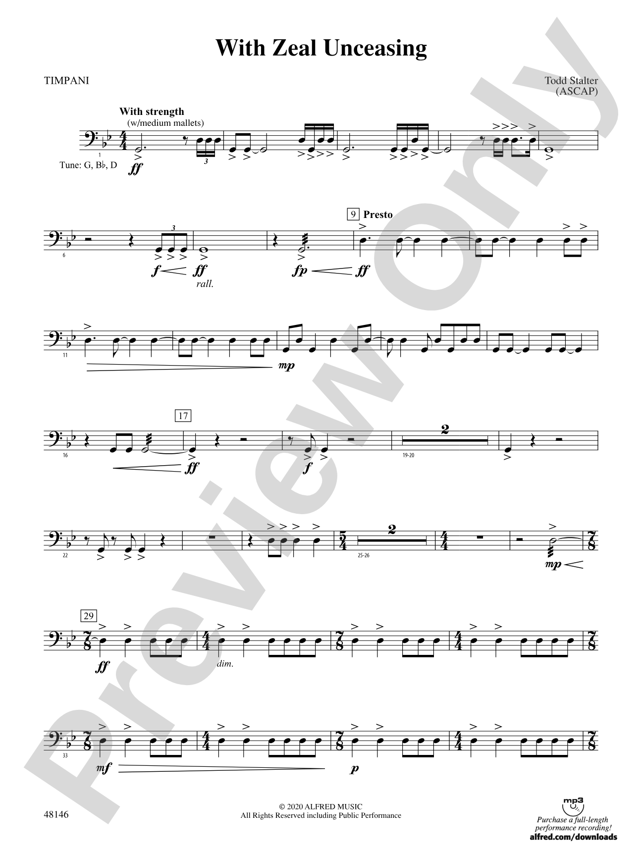 With Zeal Unceasing: Timpani