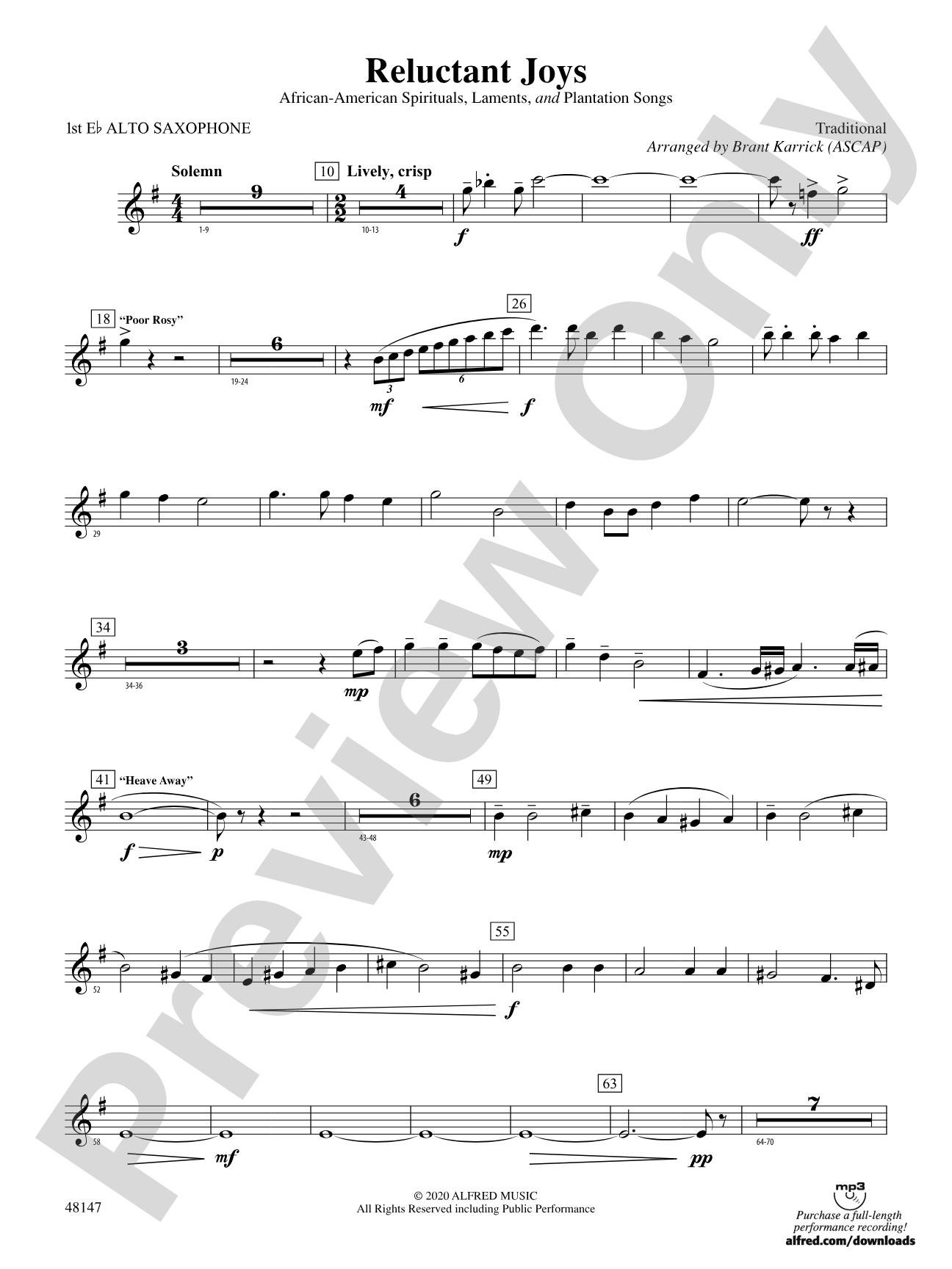 Reluctant Joys: E-flat Alto Saxophone