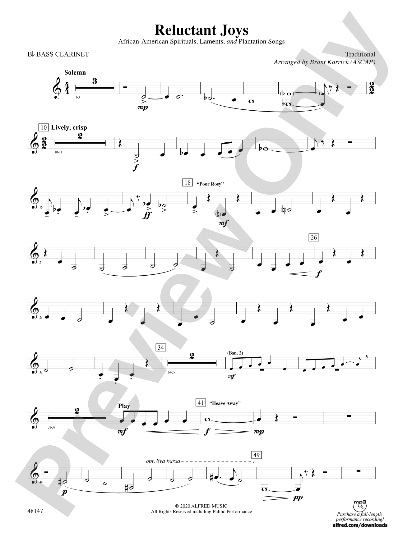 Reluctant Joys: B-flat Bass Clarinet