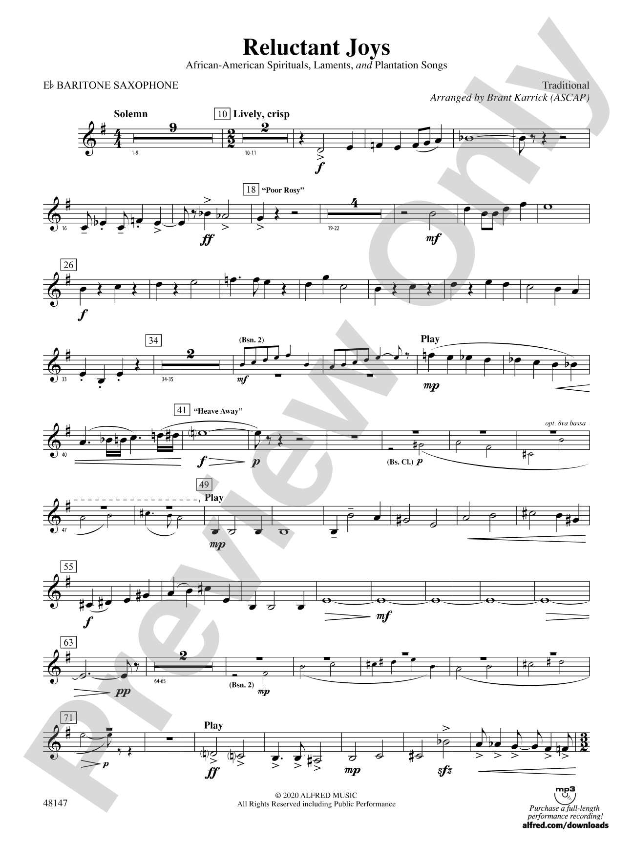 Reluctant Joys: E-flat Baritone Saxophone