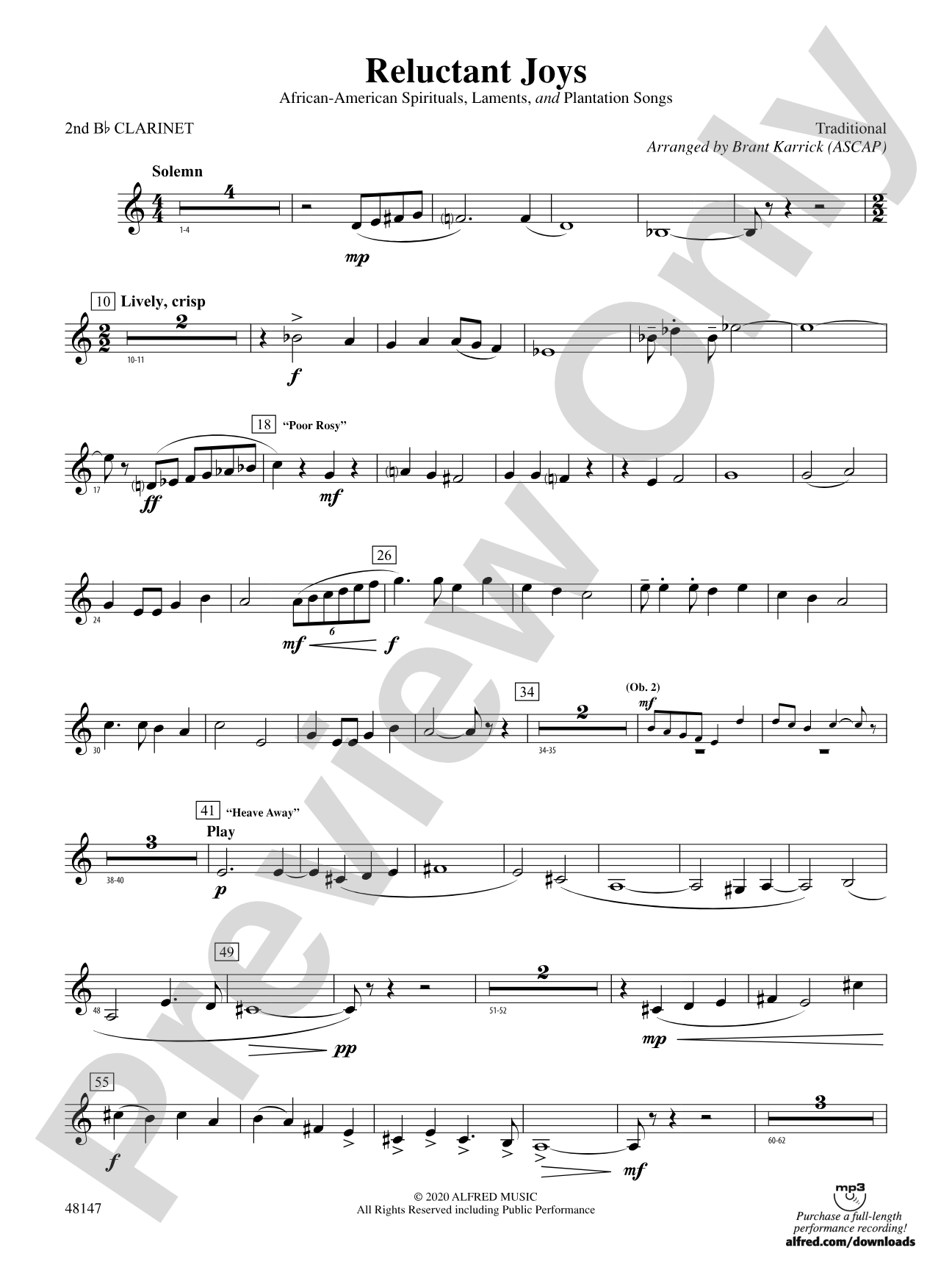 Reluctant Joys: 2nd B-flat Clarinet