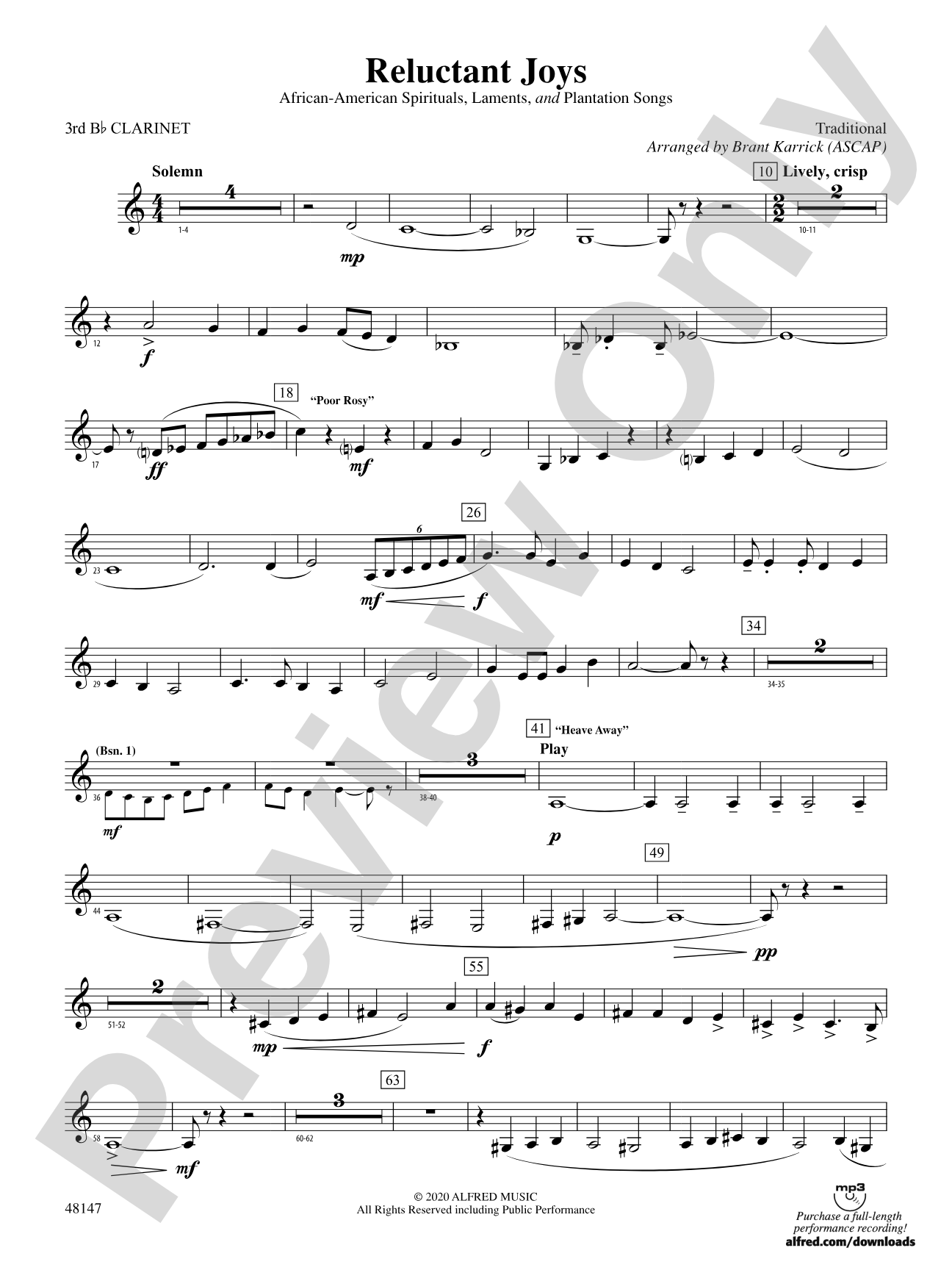Reluctant Joys: 3rd B-flat Clarinet