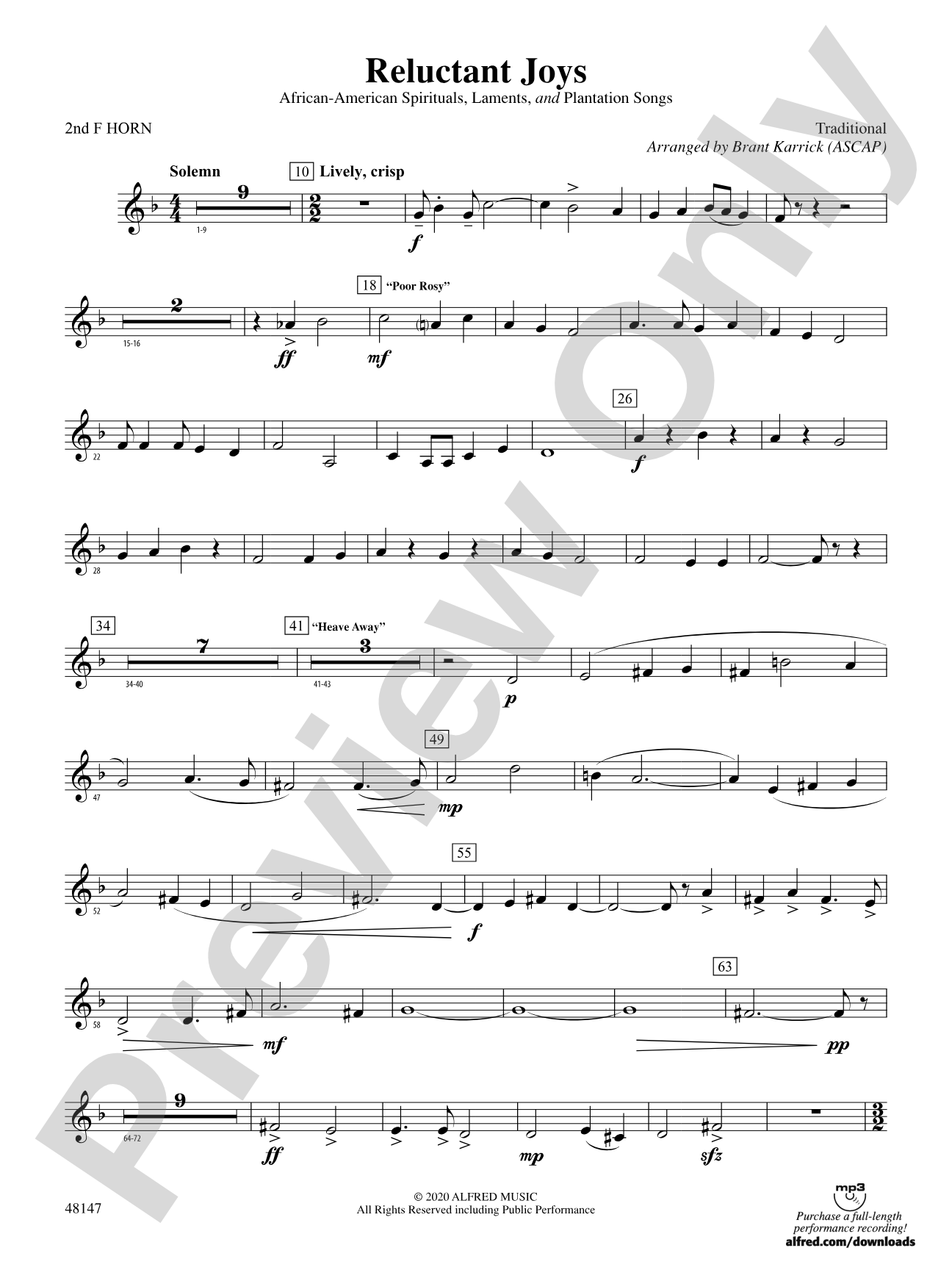 Reluctant Joys: 2nd F Horn