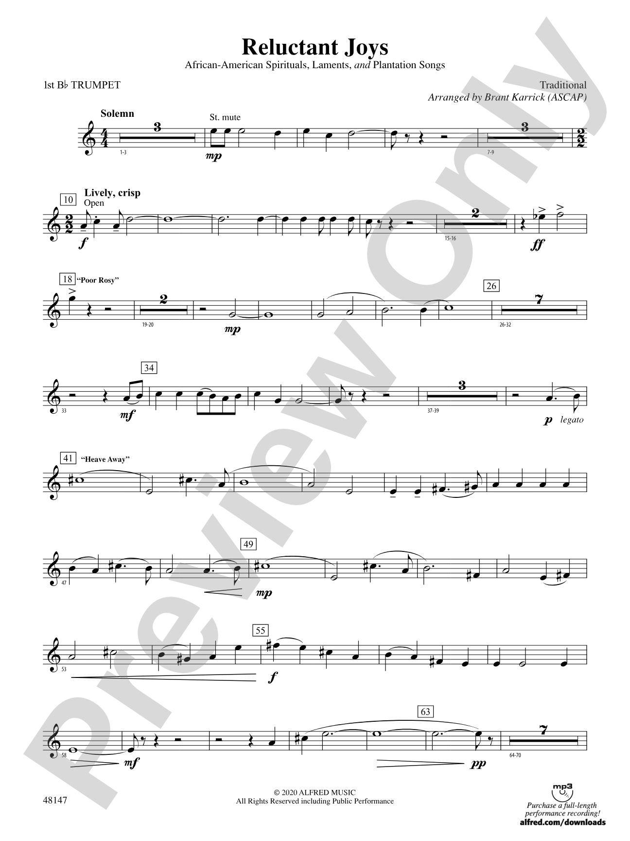 Reluctant Joys: 1st B-flat Trumpet