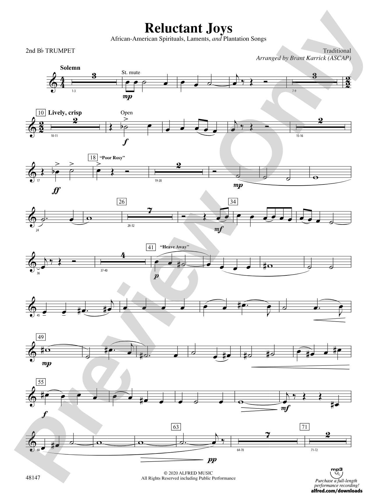 Reluctant Joys: 2nd B-flat Trumpet