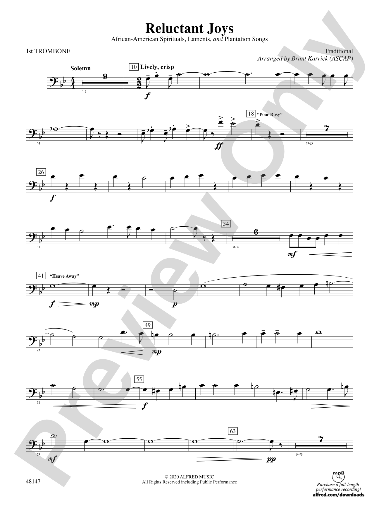 Reluctant Joys: 1st Trombone