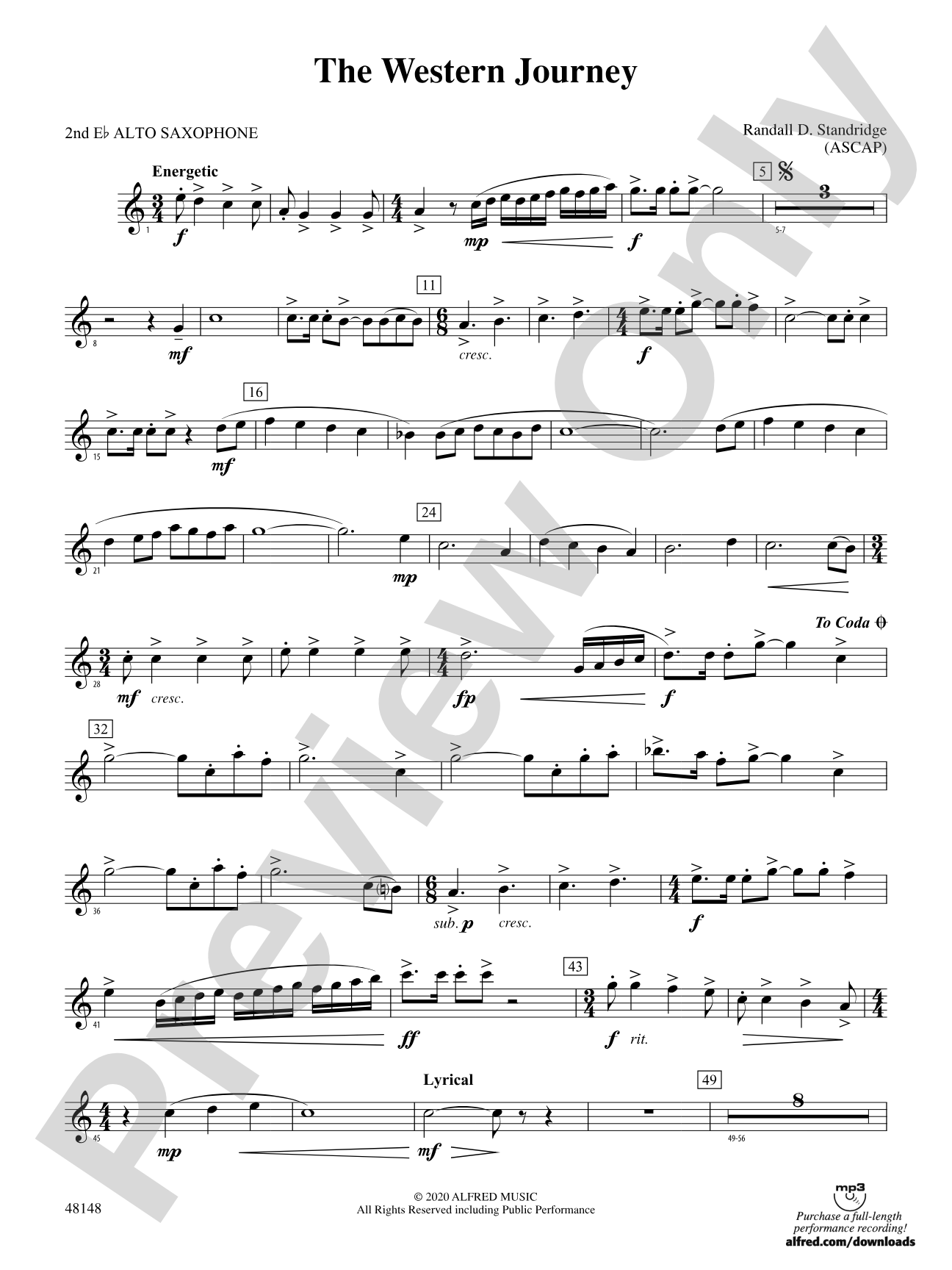 The Western Journey: 2nd E-flat Alto Saxophone