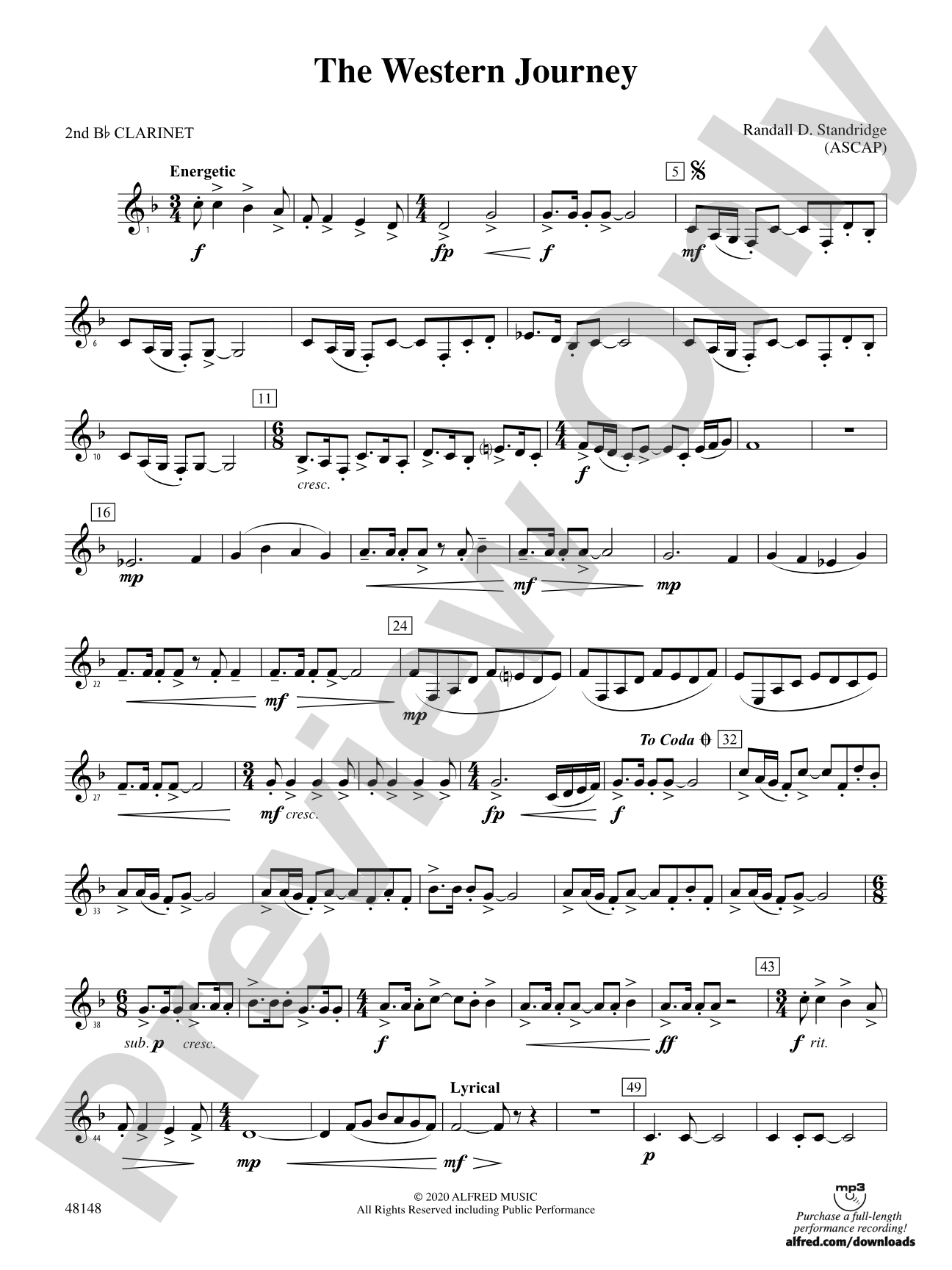 The Western Journey: 2nd B-flat Clarinet
