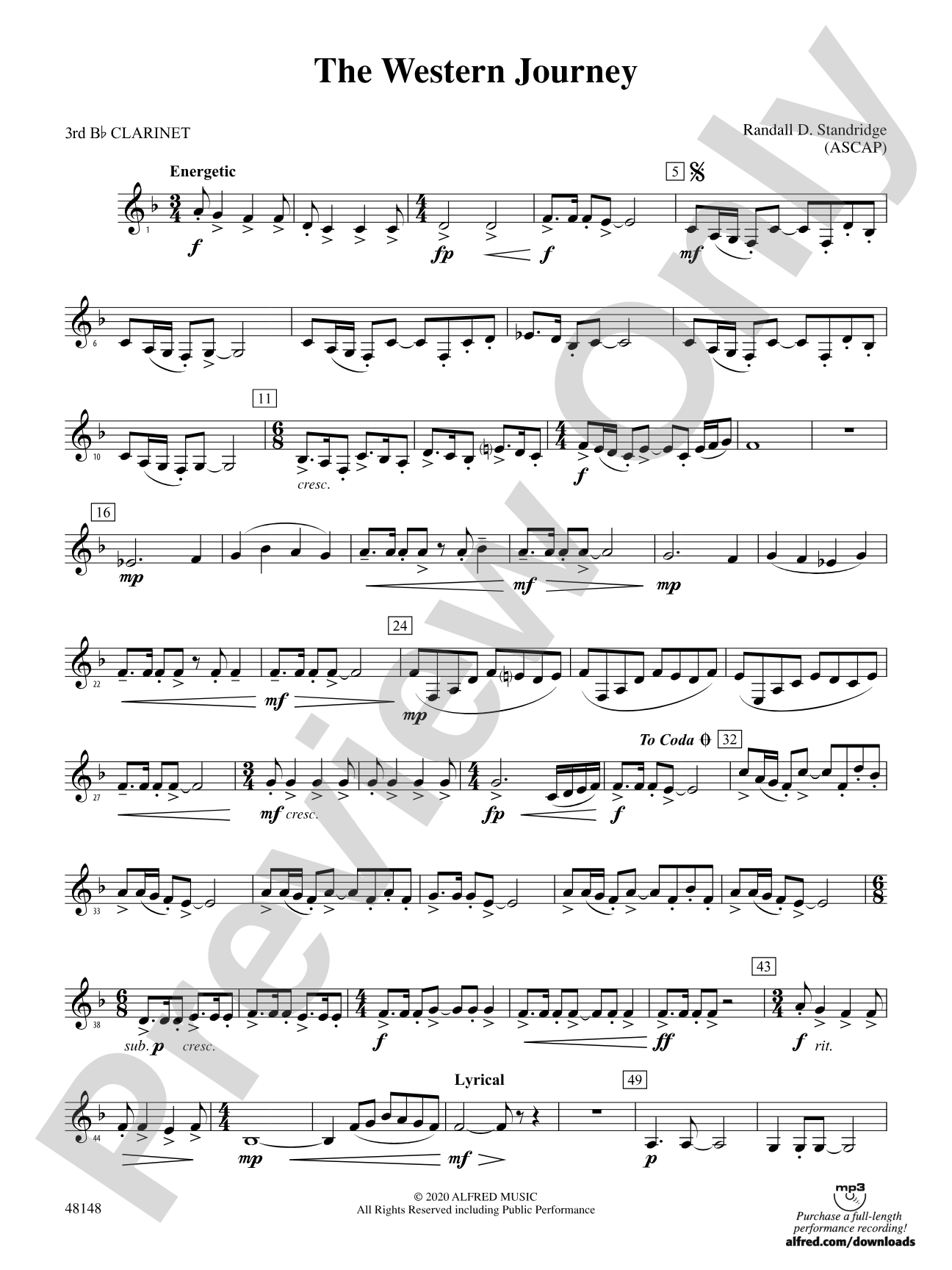 The Western Journey: 3rd B-flat Clarinet