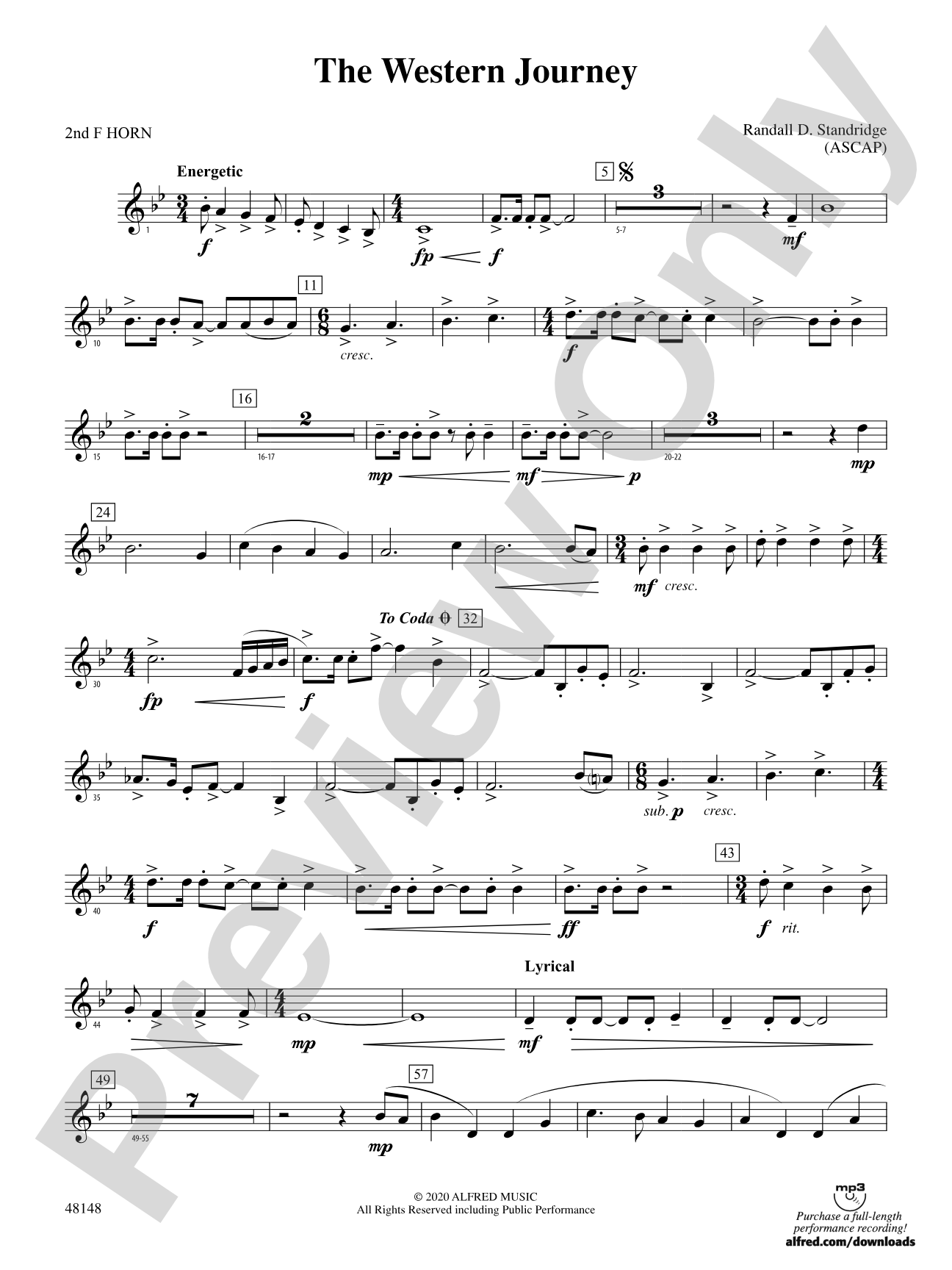 The Western Journey: 2nd F Horn