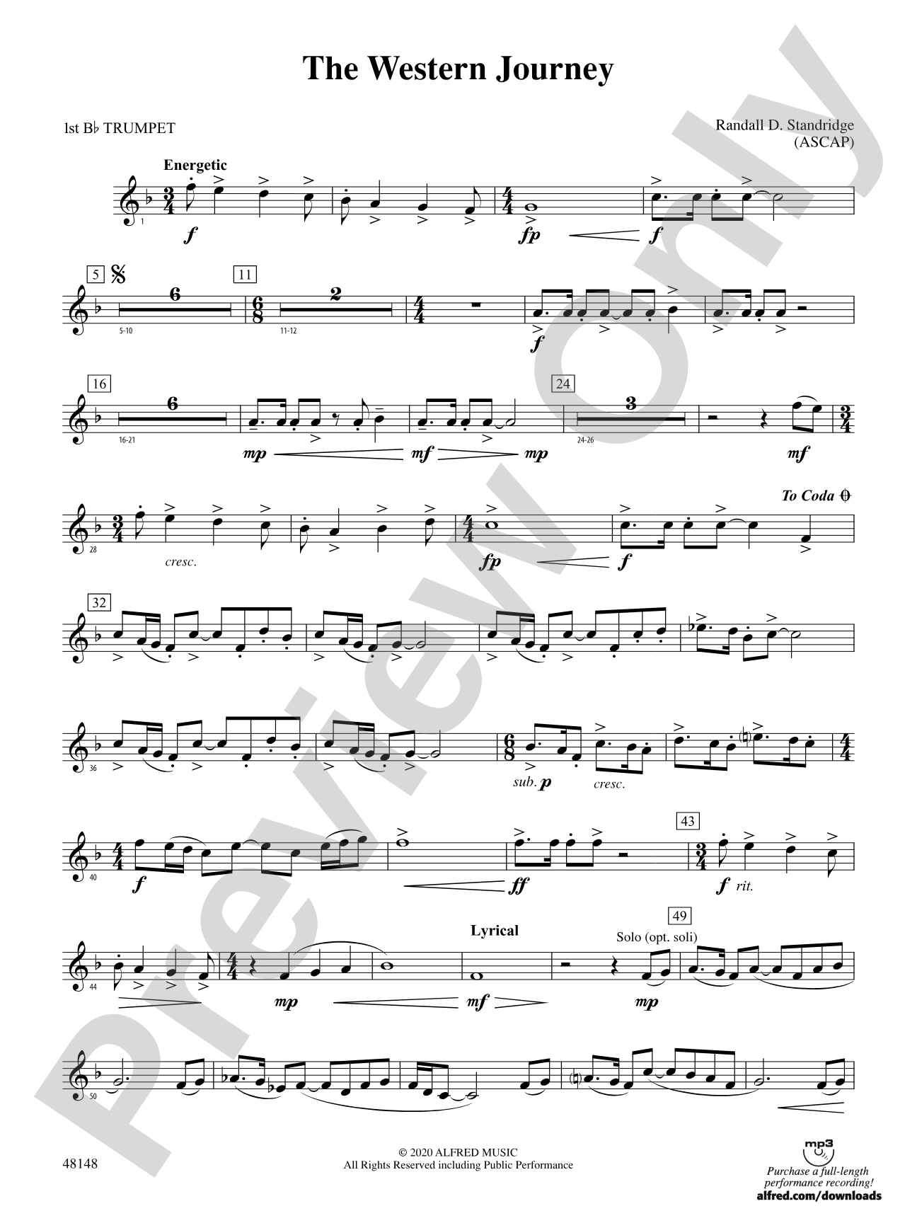 The Western Journey: 1st B-flat Trumpet