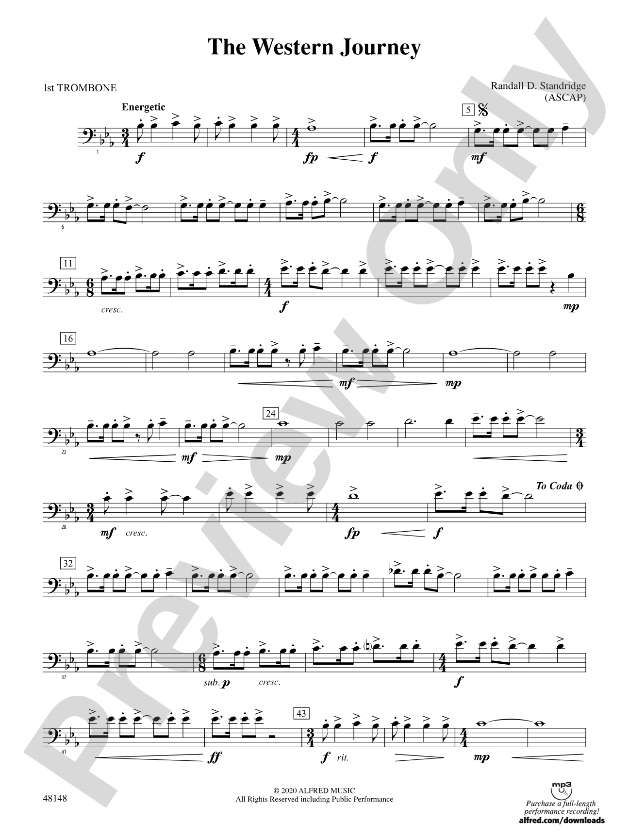 The Western Journey: 1st Trombone