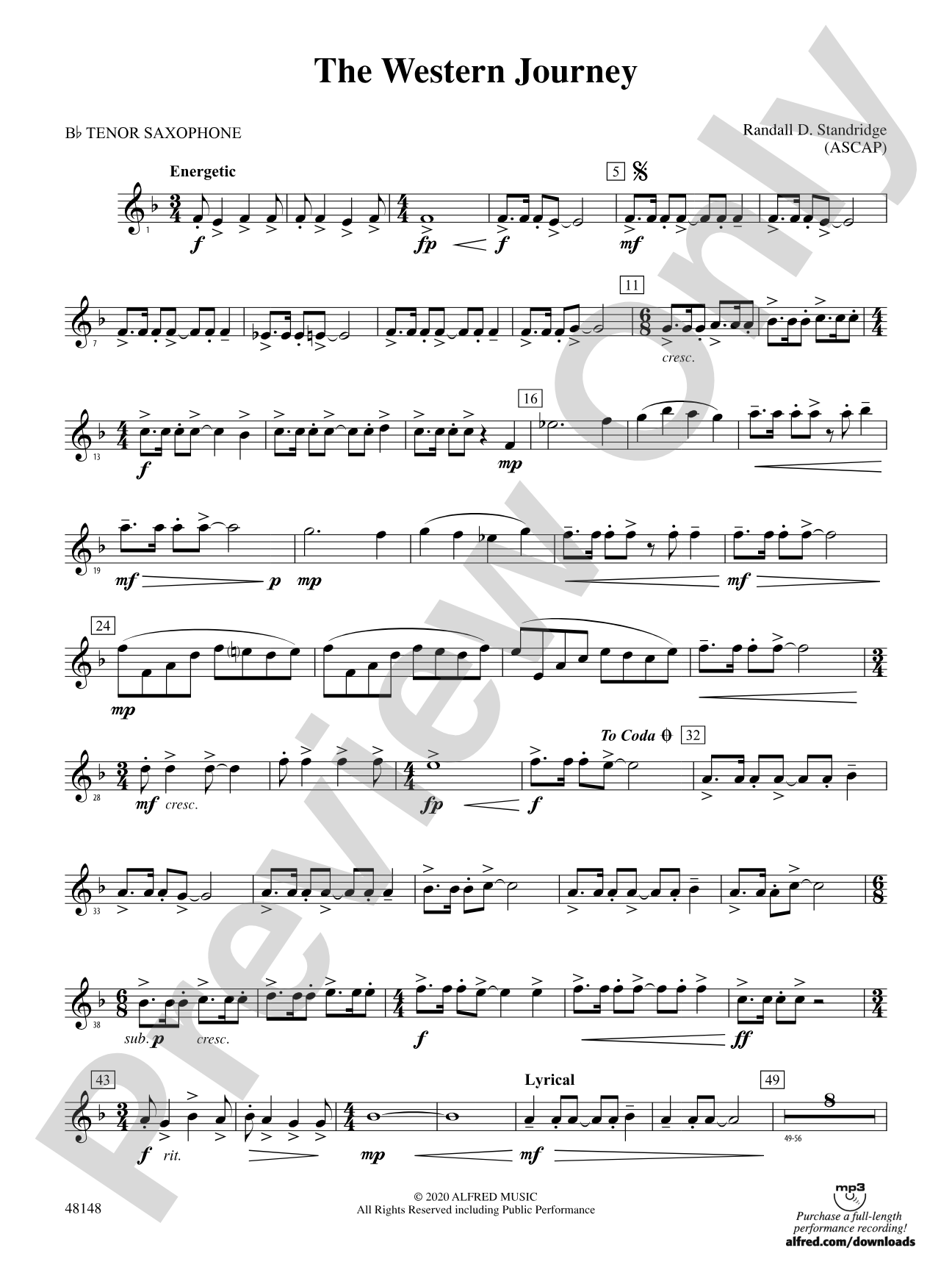 The Western Journey: B-flat Tenor Saxophone