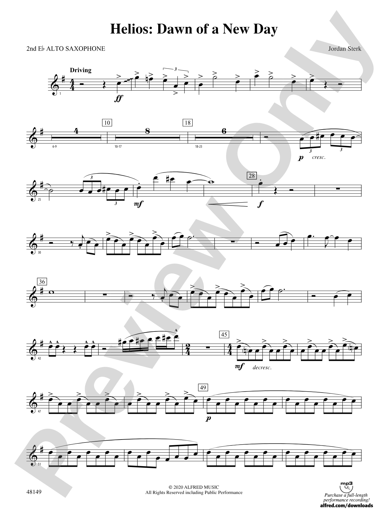 Helios: Dawn of a New Day: 2nd E-flat Alto Saxophone