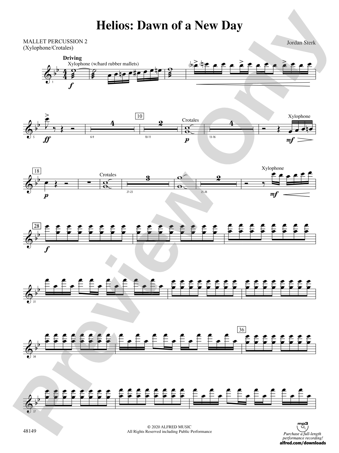 Helios: Dawn of a New Day: 2nd Mallet Percussion