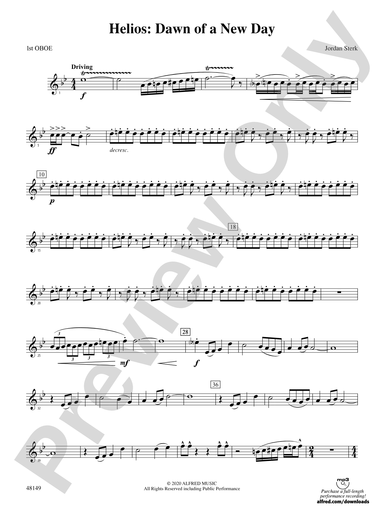 Helios: Dawn of a New Day: Oboe