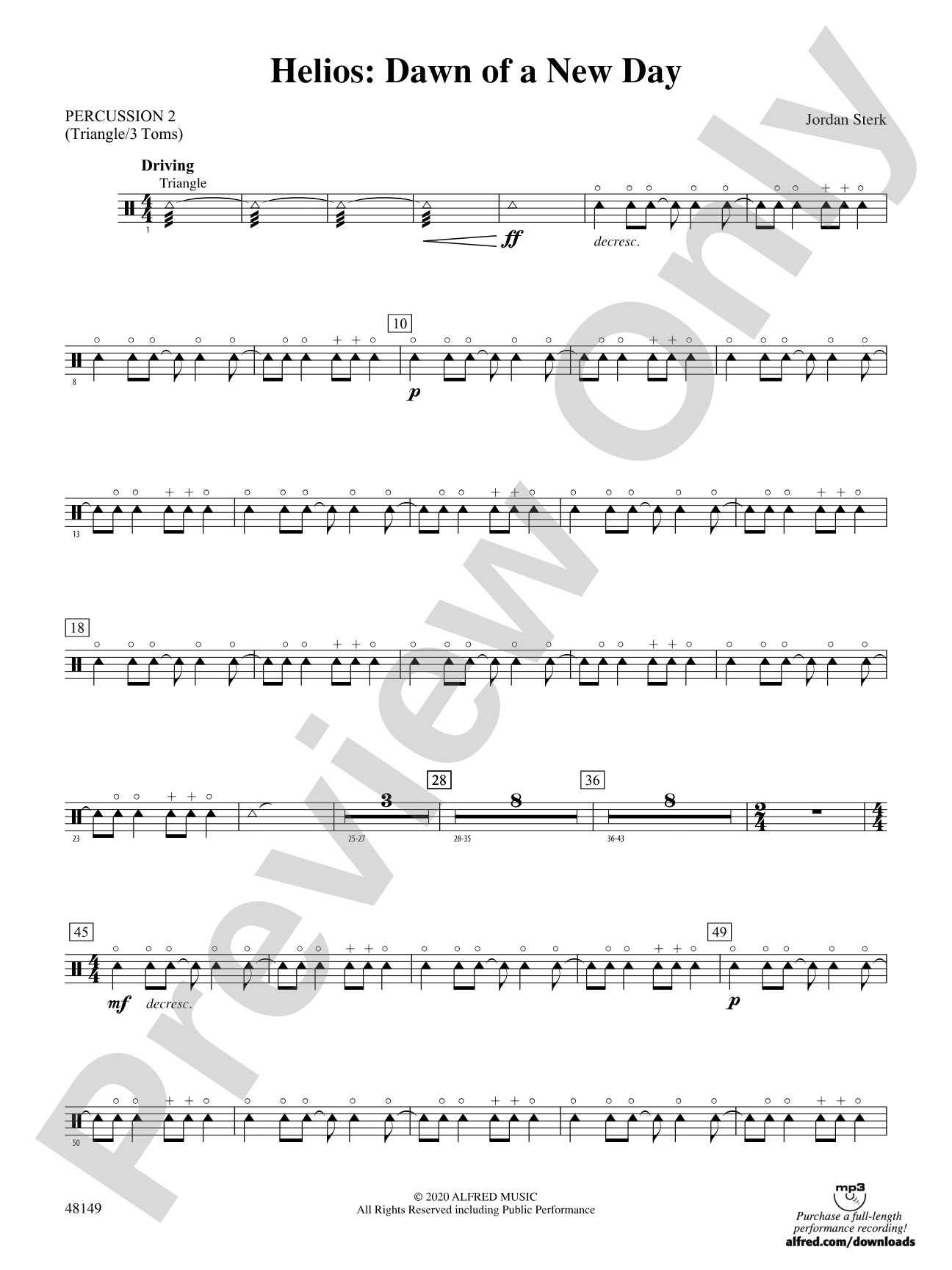 Helios: Dawn of a New Day: 2nd Percussion