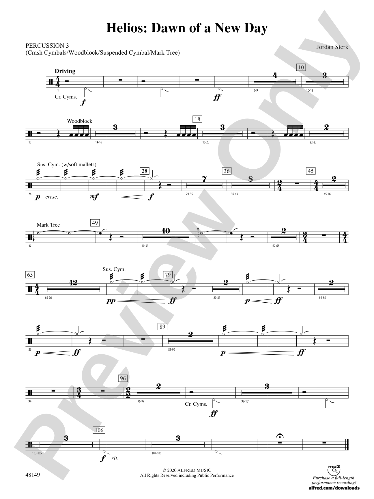 Helios: Dawn of a New Day: 3rd Percussion