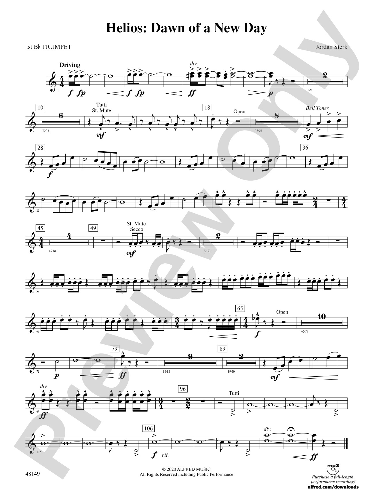 Helios: Dawn of a New Day: 1st B-flat Trumpet