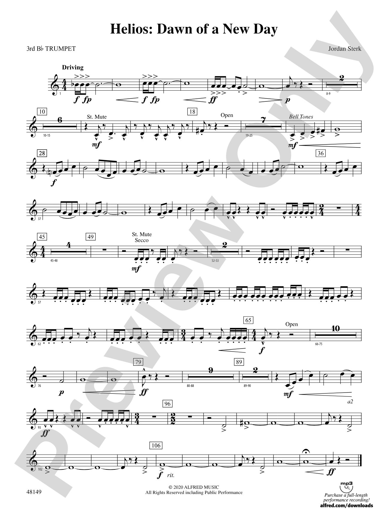 Helios: Dawn of a New Day: 3rd B-flat Trumpet
